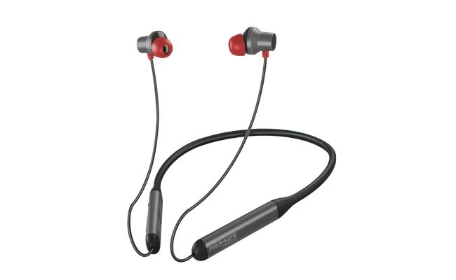 Promate Velcon Wireless Neckband Earphones Active Noise Cancelling with Anti-Slip Neckband